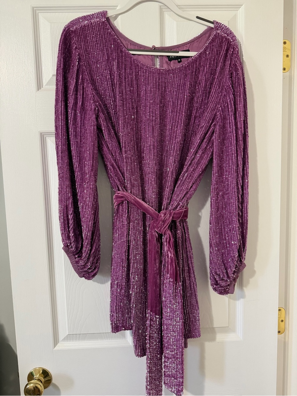 Retrofete Mini Dress with Tie Waist